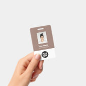 Aangepaste werknemersfoto, Qr-code, Logo, naam Badge (Handheld)