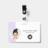 Aangepaste werknemersfoto, QR-code, Logo, naam Badge (Voorzijde met clip)