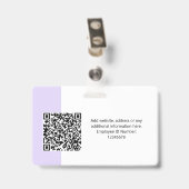 Aangepaste werknemersfoto, QR-code, Logo, naam Badge (Achterkant met clip)