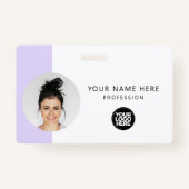 Aangepaste werknemersfoto, QR-code, Logo, naam Badge (Voorkant)