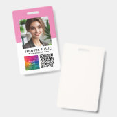 Aangepaste Werknemersfoto QR-code Logo Naam En Fun Badge (Voor- en achterkant)