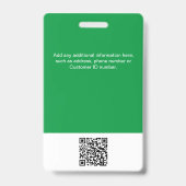 Aangepaste Werknemersfoto, QR-code, Logo, Naambadg Badge (Achterkant)