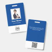 Aangepaste Werknemersfoto, QR-code, Logo, Naambadg Badge (Voor- en achterkant)