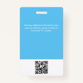 Aangepaste werknemersfoto, QR-code, Logo, naamplaa Badge (Achterkant)