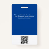 Aangepaste werknemersfoto, QR-code, Logo, naamplaa Badge (Achterkant)