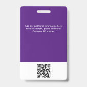 Aangepaste werknemersfoto, QR-code, Logo, naamplaa Badge (Achterkant)