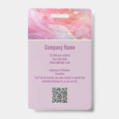 Aangepaste werknemersfoto QR-code paars modern mar Badge (Achterkant)