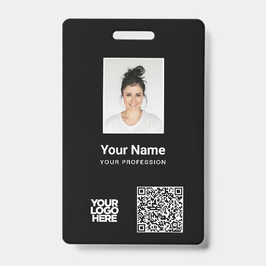 Aangepaste Werknemersfoto, Qr- en Barcode, Logo, N Badge (Voorzijde)
