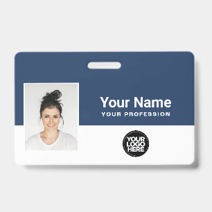 Aangepaste werknemersfoto, streepjescode, logo badge