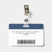Aangepaste werknemersfoto, streepjescode, logo badge (Achterkant met clip)