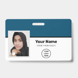 Aangepaste werknemersfoto - streepjescode - Logo - Badge