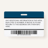 Aangepaste werknemersfoto - streepjescode - Logo - Badge (Achterkant)