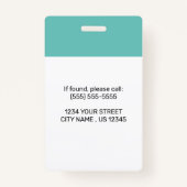 Aangepaste werknemersfoto, streepjescode, Logo, Bl Badge (Achterkant)