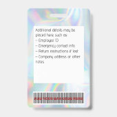 Aangepaste werknemersfoto, streepjescode, logo, ho badge (Achterkant)