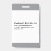 Aangepaste werknemersfoto, streepjescode, Logo, na Badge (Back)