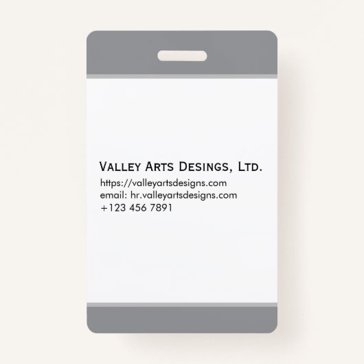 Aangepaste werknemersfoto, streepjescode, Logo, na Badge (Achterkant)