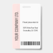 Aangepaste werknemersfoto, streepjescode, Logo, na Badge (Back)