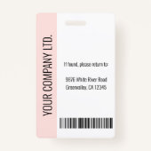 Aangepaste werknemersfoto, streepjescode, Logo, na Badge (Achterkant)