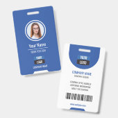 Aangepaste werknemersfoto, streepjescode, Logo, na Badge (Voor- en achterkant)