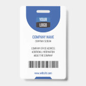 Aangepaste werknemersfoto, streepjescode, Logo, na Badge (Achterkant)