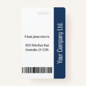 Aangepaste werknemersfoto, streepjescode, Logo, na Badge (Achterkant)