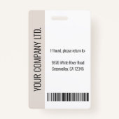 Aangepaste werknemersfoto, streepjescode, Logo, na Badge (Achterkant)