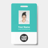 Aangepaste werknemersfoto, streepjescode, Logo, na Badge (Voorkant)