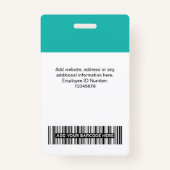 Aangepaste werknemersfoto, streepjescode, Logo, na Badge (Achterkant)