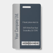 Aangepaste werknemersfoto, streepjescode, Logo, na Badge (Back)