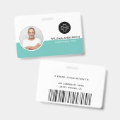 Aangepaste werknemersfoto, streepjescode, logo, na badge (Voor- en achterkant)