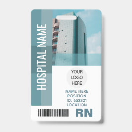 Aangepaste werknemersfoto, streepjescode, Logo, na Badge