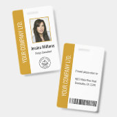 Aangepaste Werknemersfoto, Streepjescode, Logo, Na Badge (Voor- en achterkant)