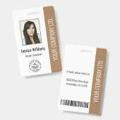 Aangepaste Werknemersfoto, Streepjescode, Logo, Na Badge (Voor- en achterkant)