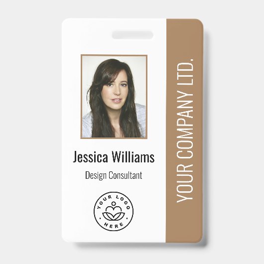 Aangepaste Werknemersfoto, Streepjescode, Logo, Na Badge (Voorzijde)