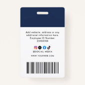 Aangepaste werknemersfoto, streepjescode, Logo, na Badge (Achterkant)