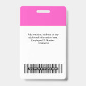 Aangepaste werknemersfoto, streepjescode, Logo, na Badge (Achterkant)