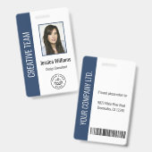 Aangepaste werknemersfoto, streepjescode, logo, na badge (Voor- en achterkant)