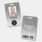 Aangepaste Werknemersfoto, Streepjescode, Logo, Na Badge (Voor- en achterkant)