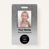 Aangepaste werknemersfoto, streepjescode, Logo, na Badge (Voorkant)