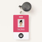 Aangepaste werknemersfoto, streepjescode, Logo, na Badge (Voorkant met intrekbare)