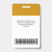 Aangepaste werknemersfoto, streepjescode, Logo, na Badge (Achterkant)