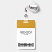 Aangepaste werknemersfoto, streepjescode, Logo, na Badge (Achterkant met intrekbare clip)