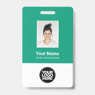 Aangepaste Werknemersfoto, Streepjescode, Logo, Na Badge