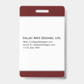 Aangepaste werknemersfoto, streepjescode, Logo, na Badge (Achterkant)