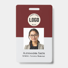 Aangepaste werknemersfoto, streepjescode, Logo, na Badge