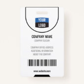 Aangepaste werknemersfoto, streepjescode, Logo, na Badge (Achterkant)