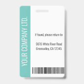 Aangepaste werknemersfoto, streepjescode, Logo, na Badge (Back)