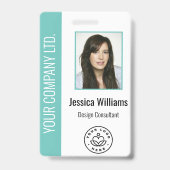 Aangepaste werknemersfoto, streepjescode, Logo, na Badge (Front)