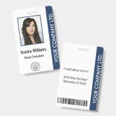 Aangepaste werknemersfoto, streepjescode, Logo, na Badge (Front & Back)