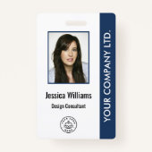 Aangepaste werknemersfoto, streepjescode, Logo, na Badge (Voorkant)